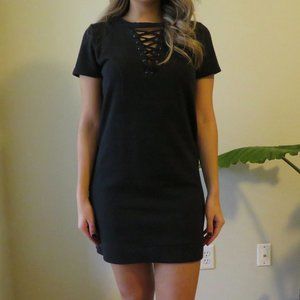 Cutout T-Shirt Dress Black Small
